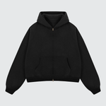 Unisex Heavyweight Boxy Cropped Fleece Zip-Up Hoodie (380GSM)
