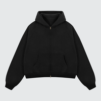 Unisex Heavyweight Boxy Cropped Fleece Zip-Up Hoodie (380GSM)