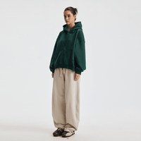 Unisex Heavyweight Boxy Cropped Fleece Zip-Up Hoodie (380GSM)