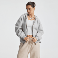 Unisex Heavyweight Boxy Cropped Fleece Zip-Up Hoodie (380GSM)