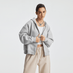 Unisex Heavyweight Boxy Cropped Fleece Zip-Up Hoodie (380GSM)