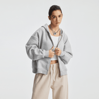 Unisex Heavyweight Boxy Cropped Fleece Zip-Up Hoodie (380GSM)