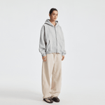 Unisex Heavyweight Boxy Cropped Fleece Zip-Up Hoodie (380GSM)