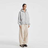 Unisex Heavyweight Boxy Cropped Fleece Zip-Up Hoodie (380GSM)