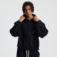 Unisex Heavyweight Boxy Cropped Fleece Zip-Up Hoodie (380GSM)