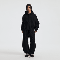 Unisex Heavyweight Boxy Cropped Fleece Zip-Up Hoodie (380GSM)