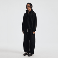 Unisex Heavyweight Boxy Cropped Fleece Zip-Up Hoodie (380GSM)
