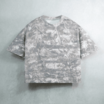 Unisex Heavyweight Cropped Camouflage Tree Print T-Shirt (270GSM)