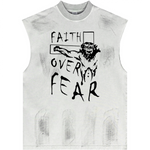 Heavyweight Distressed Round Neck Tank Top