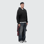 WG Distressed Hoodie — Black