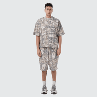 Unisex Heavyweight Cropped Camouflage Tree Print T-Shirt (270GSM)