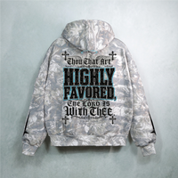 Luke 1:28 Zip Hoodie — Washed Camo