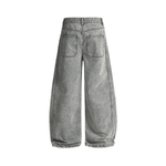 Washed Curved Blade Denim Jeans