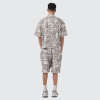 Unisex Heavyweight Cropped Camouflage Tree Print T-Shirt (270GSM)