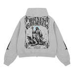 Unisex Heavyweight Boxy Cropped Fleece Zip-Up Hoodie (380GSM)