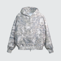 Luke 1:28 Zip Hoodie — Washed Camo