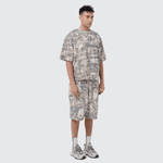 Unisex Heavyweight Cropped Camouflage Tree Print T-Shirt (270GSM)