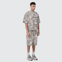 Unisex Heavyweight Cropped Camouflage Tree Print T-Shirt (270GSM)