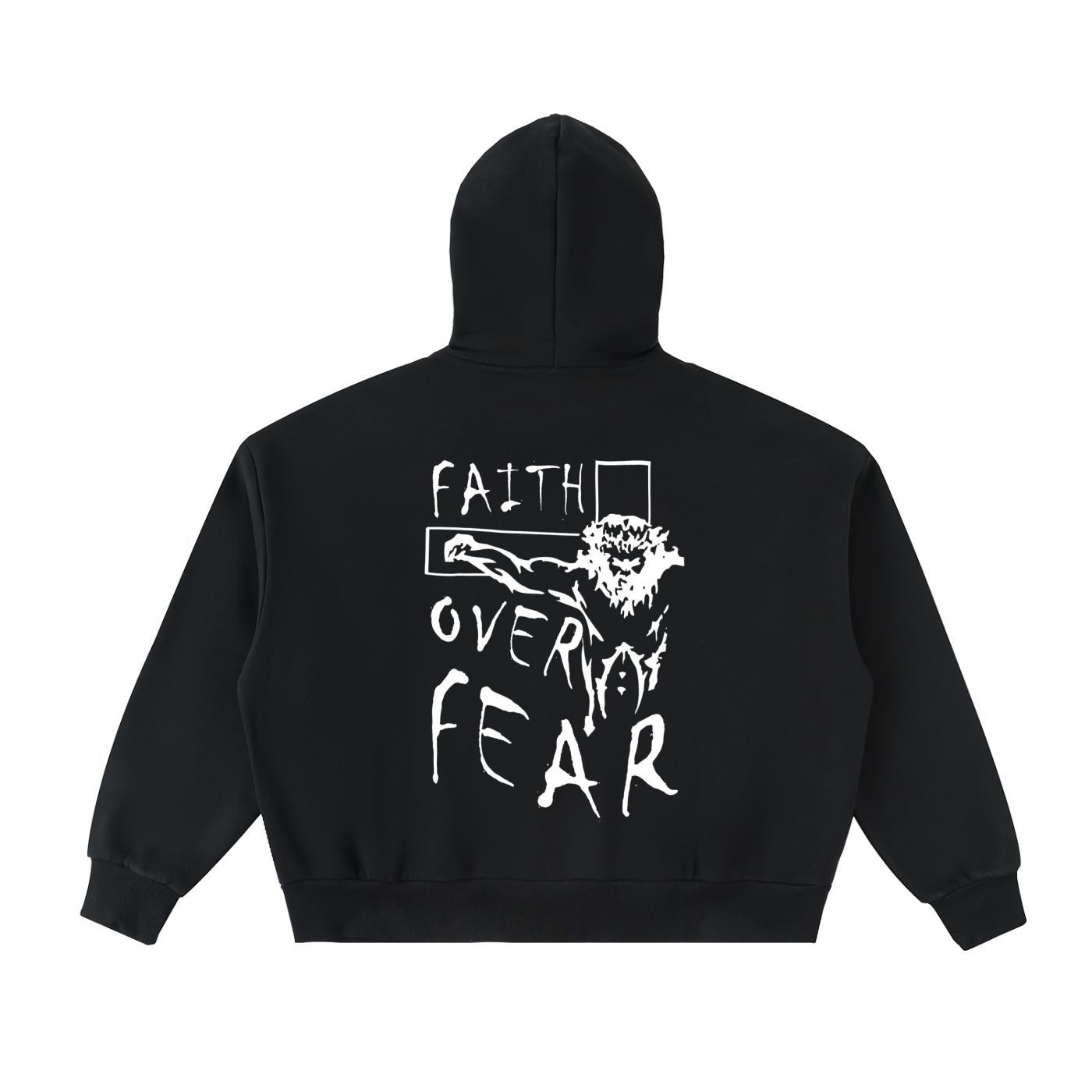 Fleeced Full-Zip Boxy Hoodie