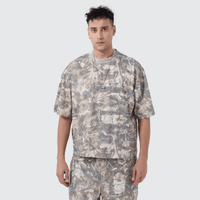 Unisex Heavyweight Cropped Camouflage Tree Print T-Shirt (270GSM)
