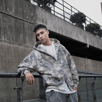 Luke 1:28 Zip Hoodie — Washed Camo