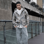 Luke 1:28 Zip Hoodie — Washed Camo