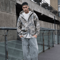 Luke 1:28 Zip Hoodie — Washed Camo