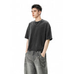 Unisex Heavyweight Cropped Snow-Washed T-Shirt (285GSM)