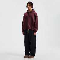 Unisex Heavyweight Boxy Cropped Fleece Zip-Up Hoodie (380GSM)