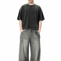 Unisex Heavyweight Cropped Snow-Washed T-Shirt (285GSM)