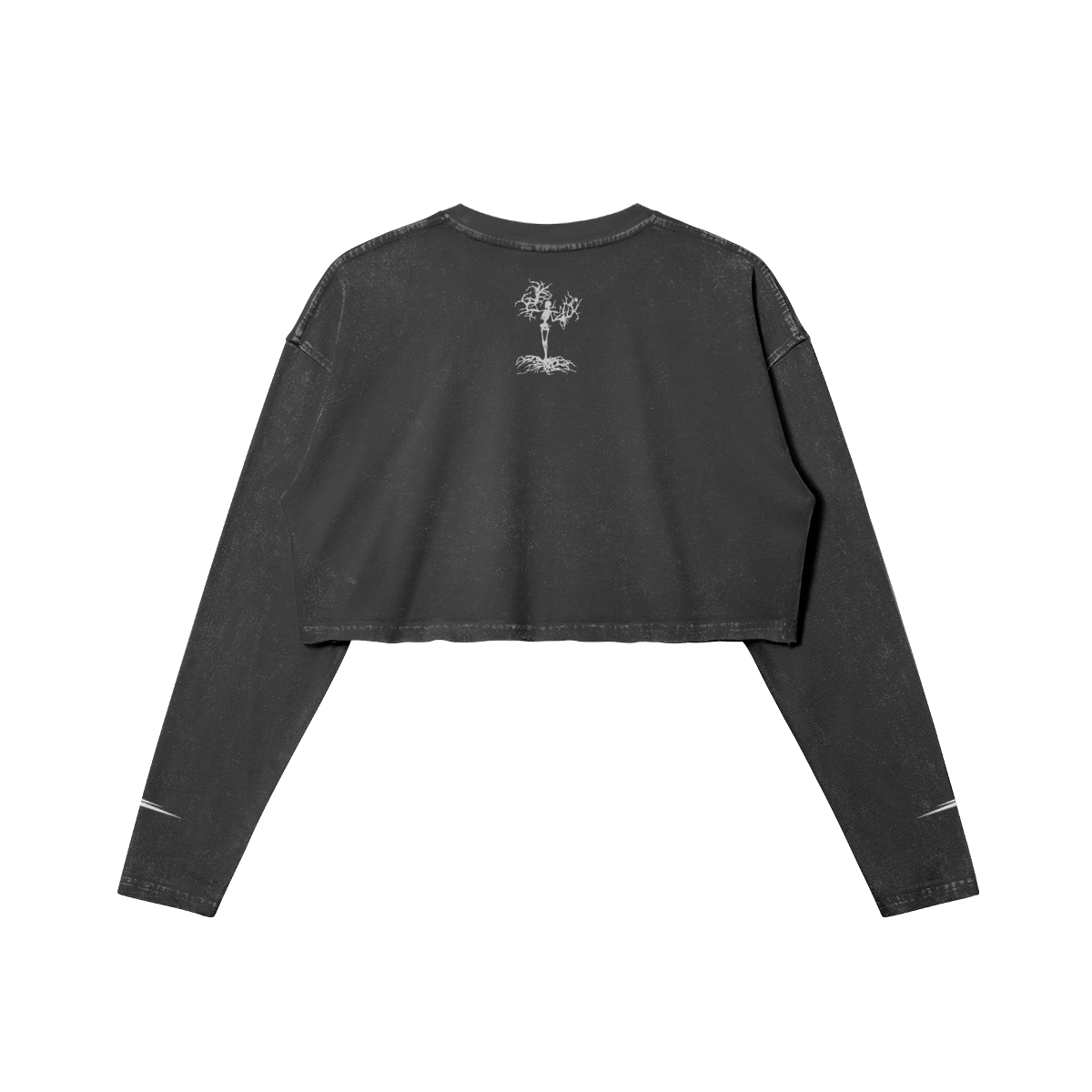 Women's Raw Hem Long Sleeve Crop Top